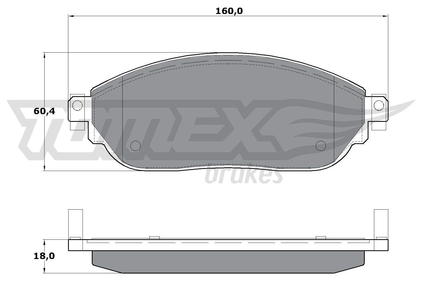 Brake pad kit TOMEX brakes Front Axle, with acoustic wear warning - TX 17-04