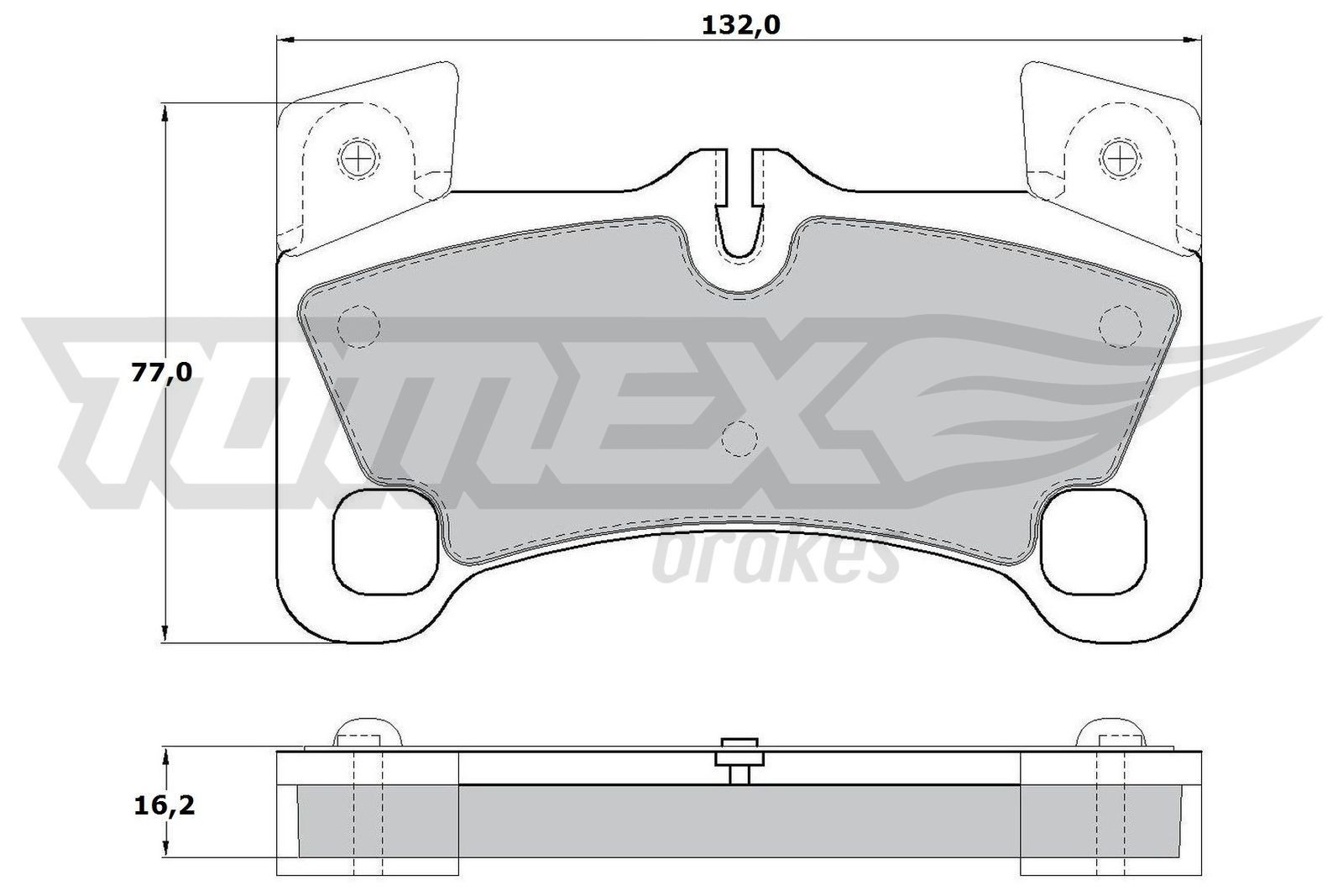 TOMEX brakes TX 17-15 Brake pad set Rear Axle, prepared for wear indicator, with counterweights