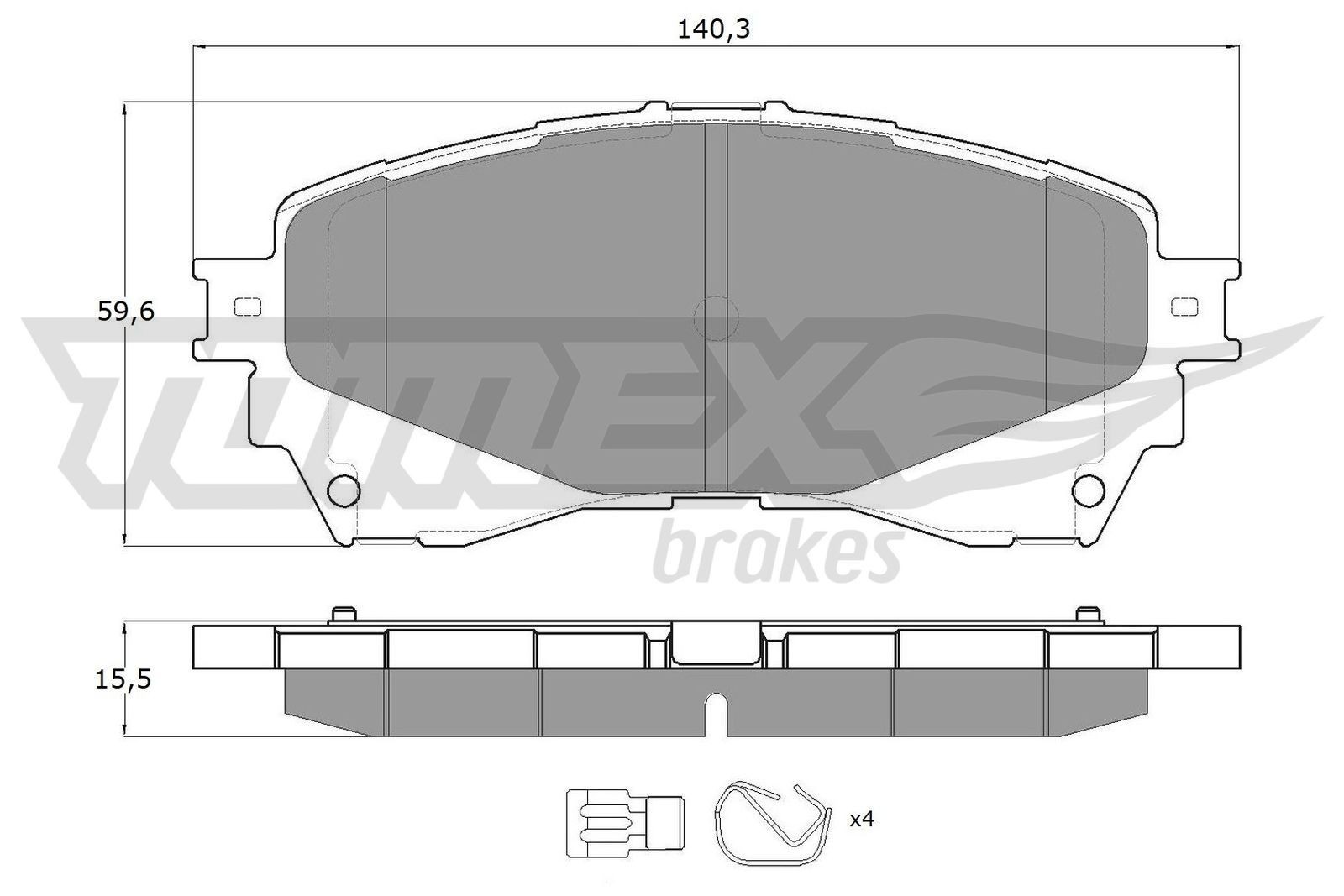 TOMEX brakes TX 17-41 Brake pad set Front Axle, with acoustic wear warning, with accessories