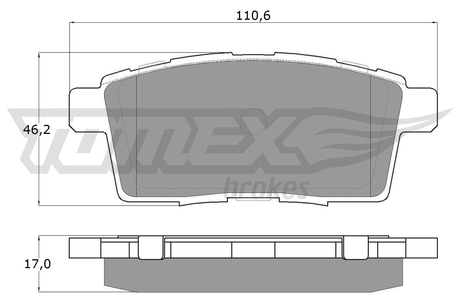 TOMEX brakes TX 17-43 Brake pad set Rear Axle