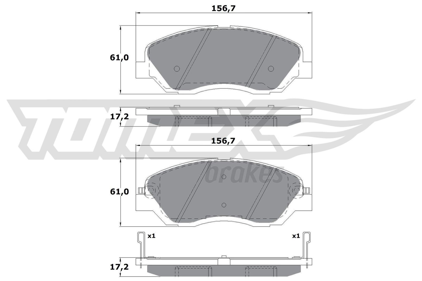 17-44 TOMEX brakes TX17-44 Brake pad set 58101-2PA70