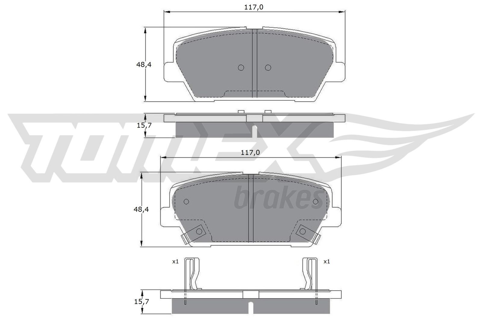 17-45 TOMEX brakes TX17-45 Brake pad set 58302J5A00