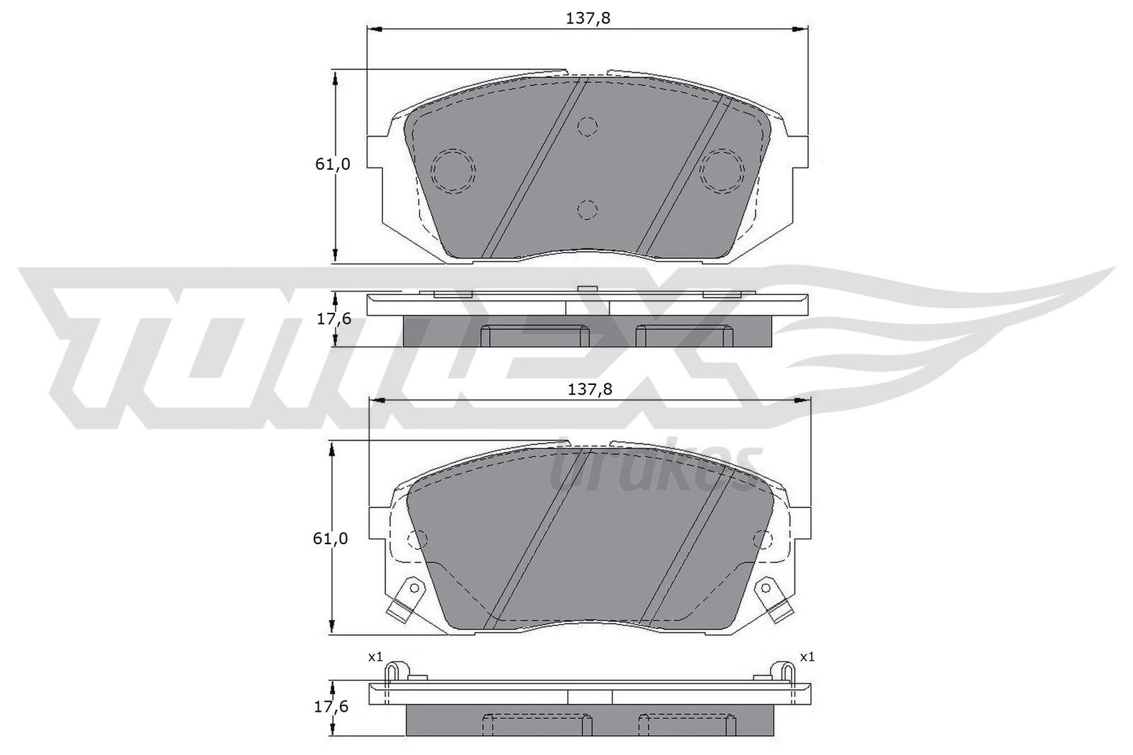 TOMEX brakes Brake pads rear and front Optima / K5 (DL3) new TX 17-47