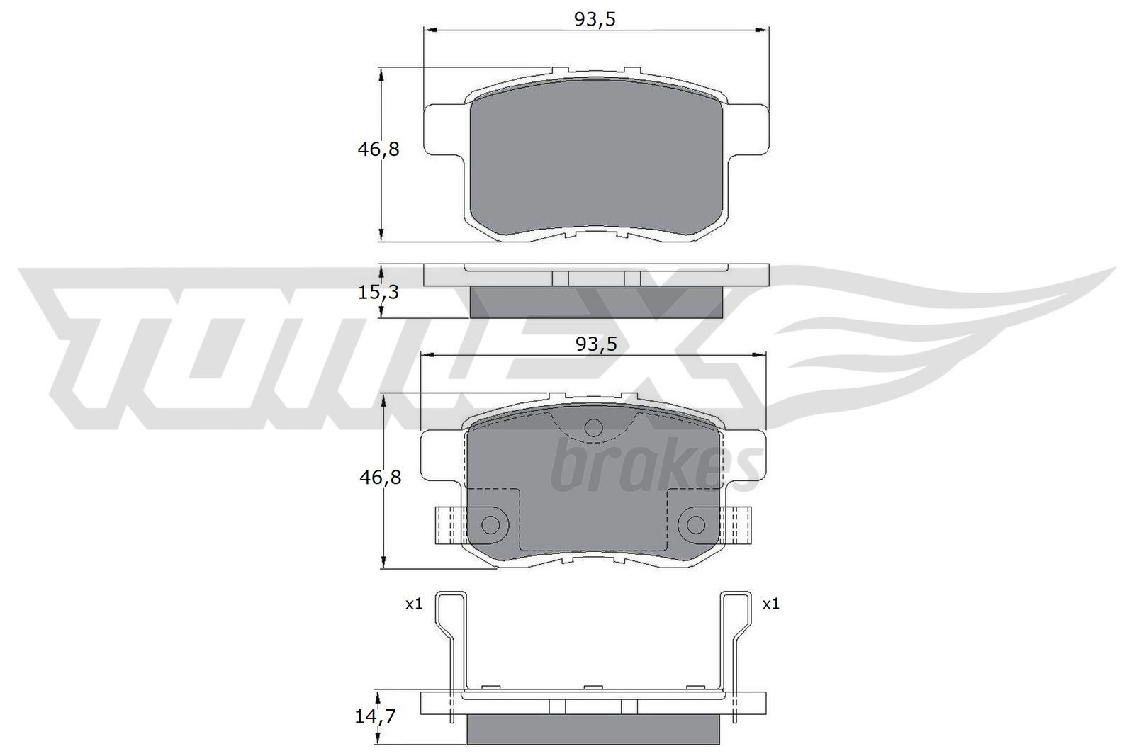 17-54 TOMEX brakes TX17-54 Brake pad set 43022TA0A41