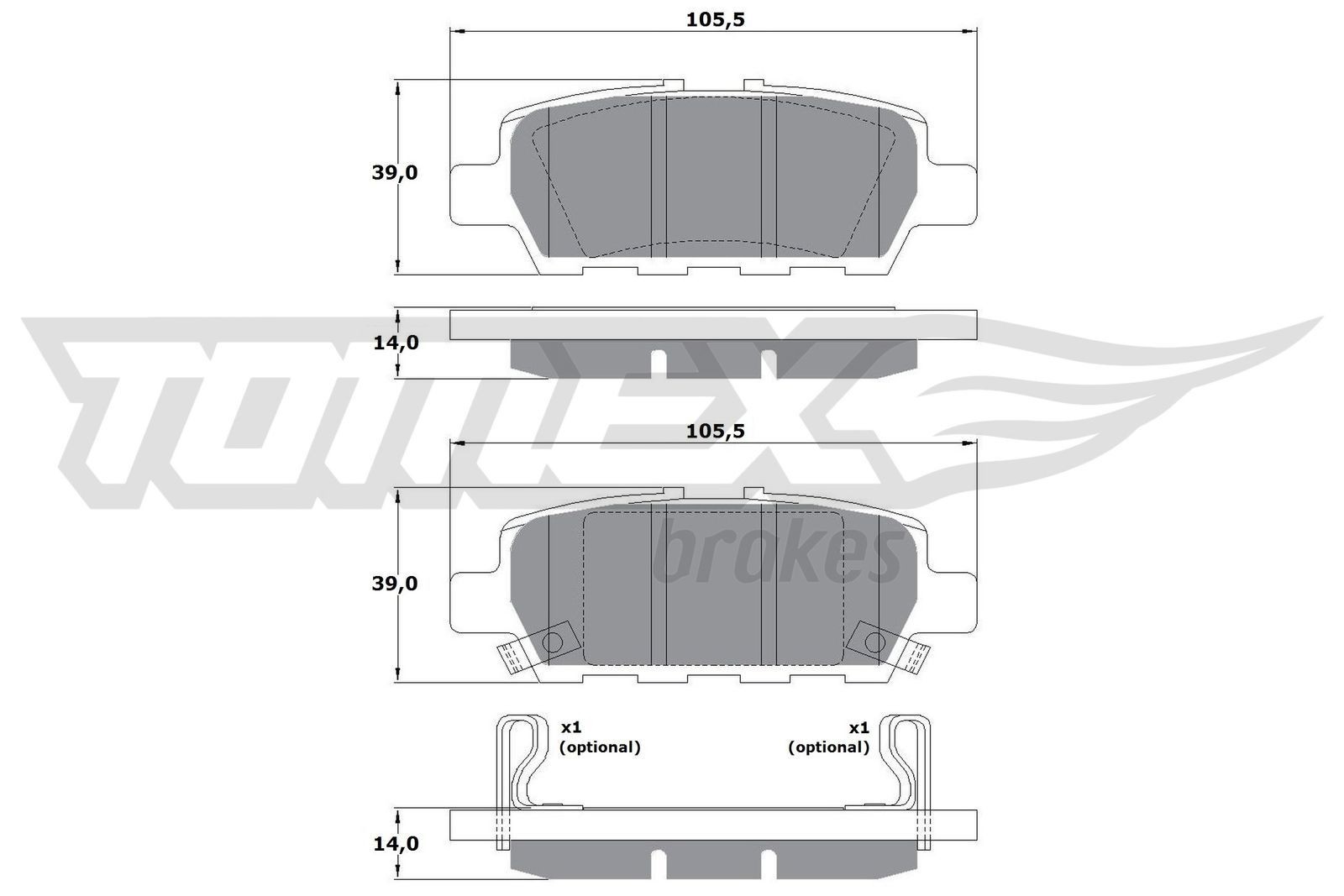 17-57 TOMEX brakes TX17-57 Brake pad set D40603NF0B