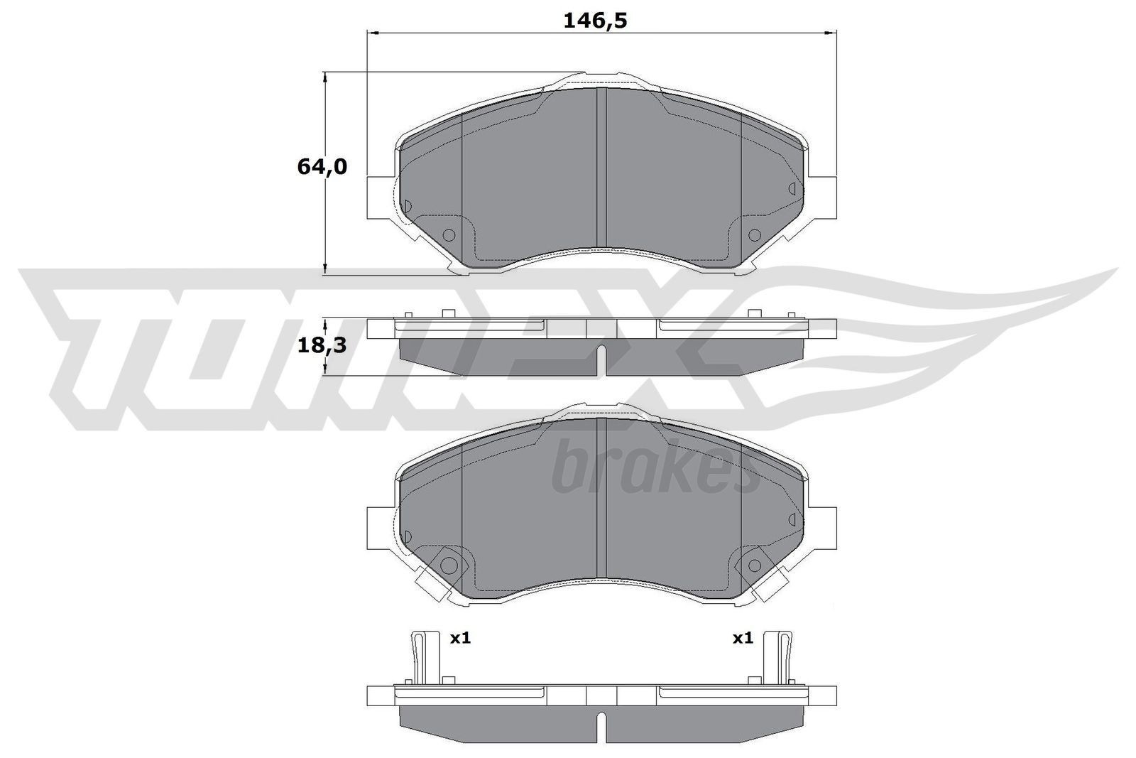 Originali TX 17-67 TOMEX brakes Kit pastiglie freno FIAT