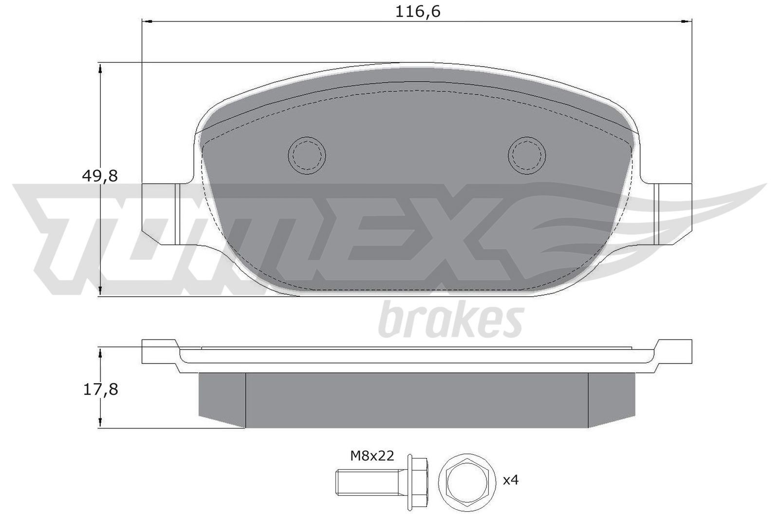 17-70 TOMEX brakes TX1770 Pastiglie freno ALFA ROMEO 159 Sedan (939) 1.8 MPI (939AXL1A) 140 CV Benzina 2007