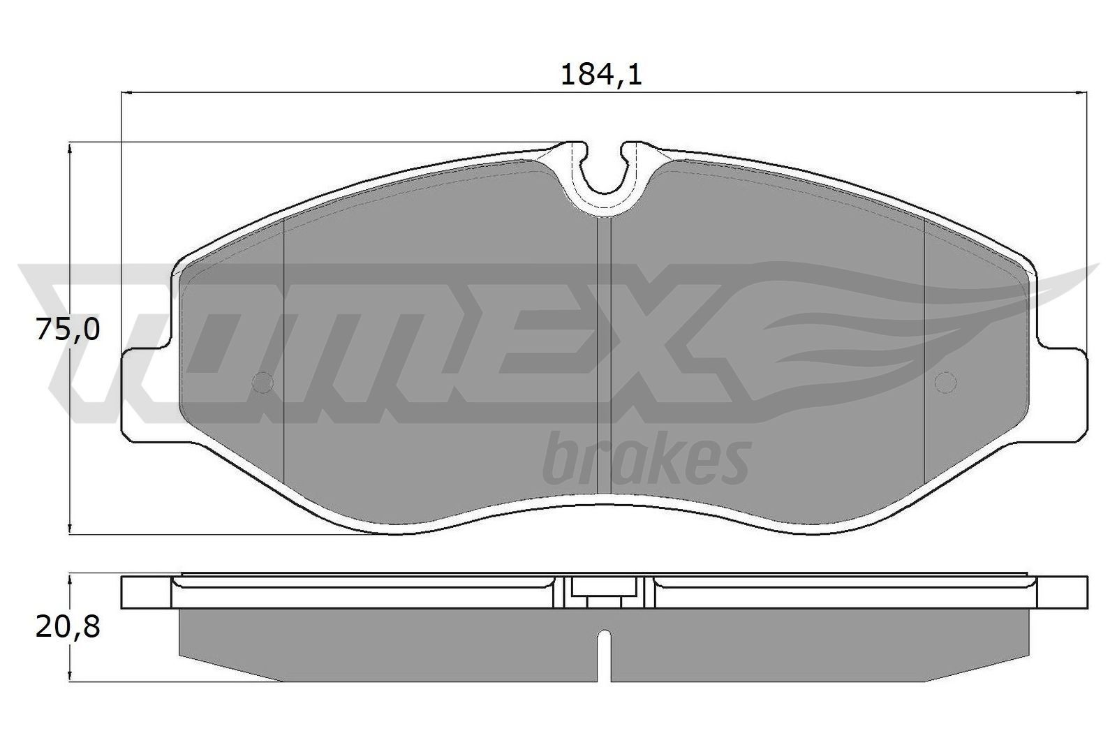 18-12 TOMEX brakes TX18-12 Brake pad set A447 421 0800