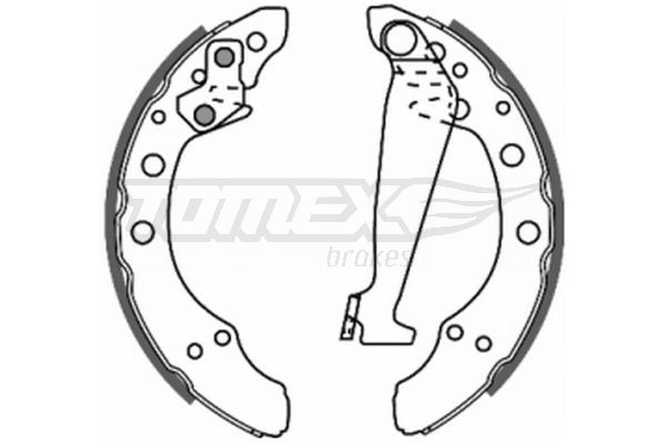 20-86 TOMEX brakes Rear Axle, 200 x 40 mm, with handbrake lever Width: 40mm Brake Shoes TX 20-86 buy