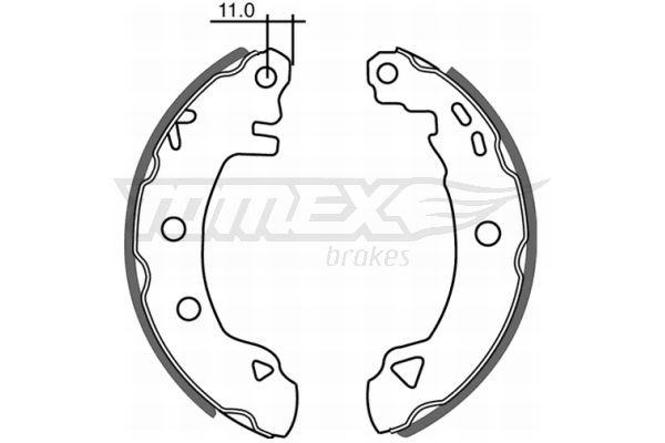 21-02 TOMEX brakes TX21-02 Brake Shoe Set 60750472