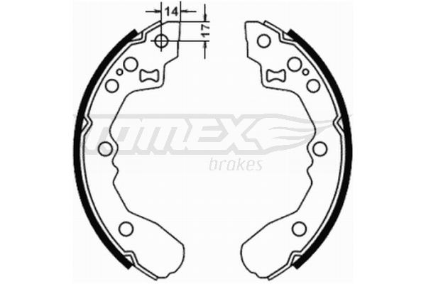 TOMEX brakes TX 21-78 Brake Shoe Set Rear Axle, 200 x 36 mm