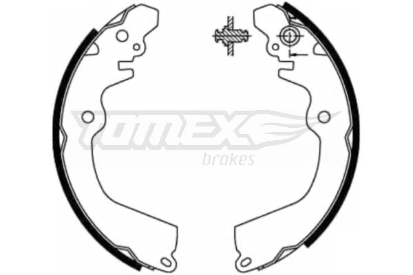 TX 21-81 TOMEX brakes Drum brake pads MITSUBISHI Rear Axle, 203 x 37 mm