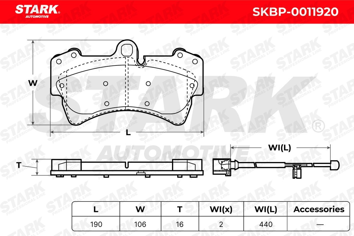 OEM-quality STARK SKBP-0011920 Disc pads