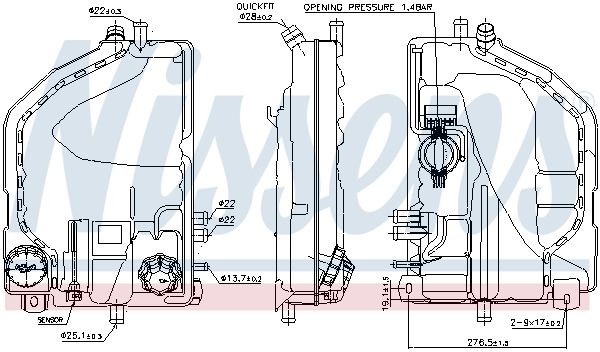 OEM-quality NISSENS 996022 Coolant expansion tank