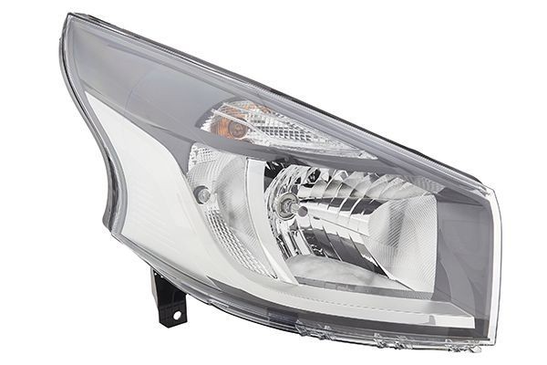 HELLA 1EE 011 410-421 Headlight Right, PY21W, H4, W21/5W, FF, Halogen, 12V, with indicator, with position light, with low beam, with daytime running light, with high beam, for right-hand traffic, with motor for headlamp levelling, with bulbs