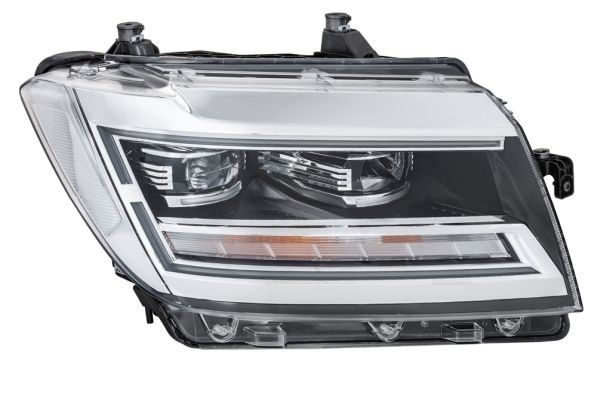 HELLA 1EX 012 830-101 Headlight Right, H21W, LED, LED, with high beam, with position light, with indicator, with daytime running light, with low beam, for right-hand traffic, with bulb, with motor for headlamp levelling