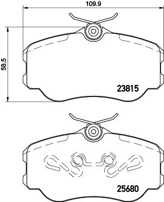 HELLA 8DB 355 023-071 Brake pad set not prepared for wear indicator