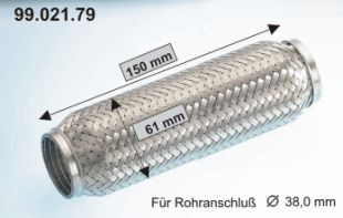 EBERSPÄCHER 40 x 150 mm, Interlock Flex Hose, exhaust system 99.021.79 buy