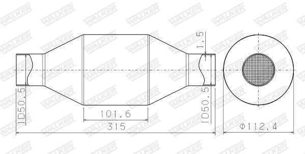 Opel Catalytic Converter, universal WALKER 65201 at a good price