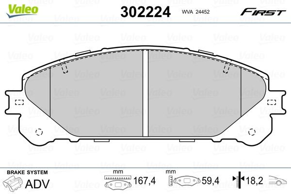 Lexus RX Brake pad set VALEO 302224 cheap