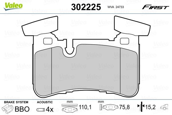 VALEO 302225 Brake pad set W212 E 63 AMG 5.5 585 hp Petrol 2013 price