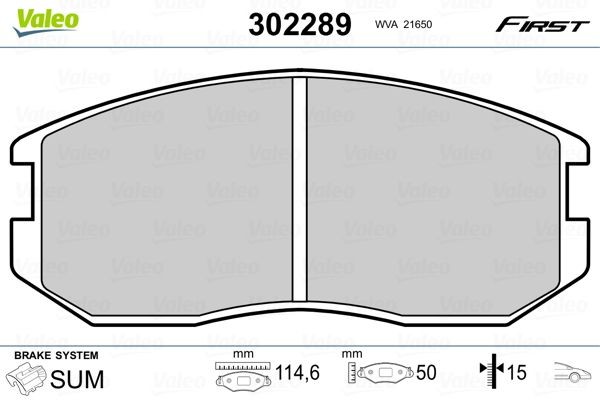 Daihatsu CHARADE Brake pad 13773029 VALEO 302289 online buy