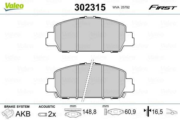 VALEO 302315 Brake pad set HONDA experience and price