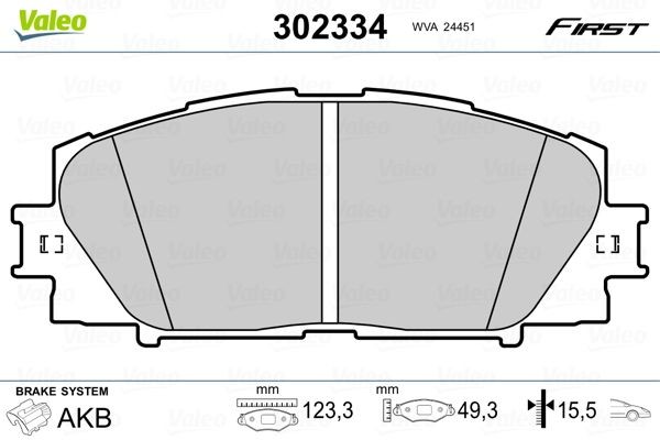 Lexus RC Set of brake pads 13773064 VALEO 302334 online buy