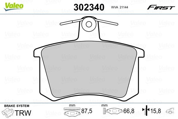 Audi 80 Disk brake pads 13773068 VALEO 302340 online buy