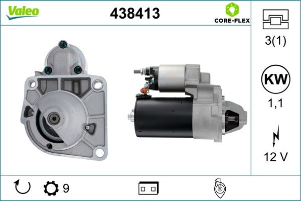VALEO 438413 Starter motor CHRYSLER experience and price