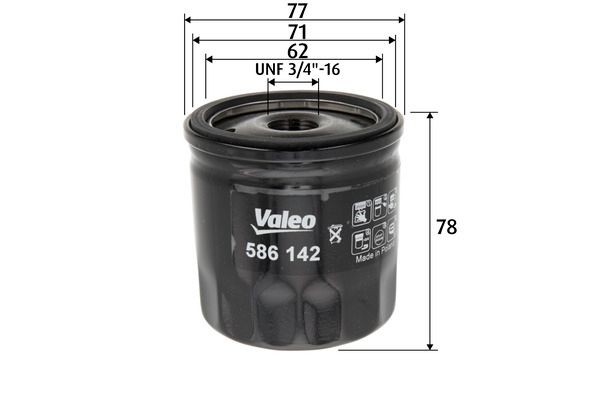 Original VALEO Engine oil filter 586142 for AUDI A5