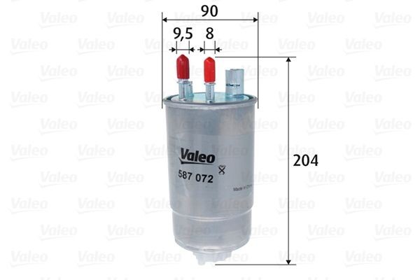 VALEO 587072 Fuel filter In-Line Filter, 8mm, 9,5mm
