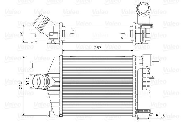 818343 VALEO Turbo intercooler DACIA without EGR valve
