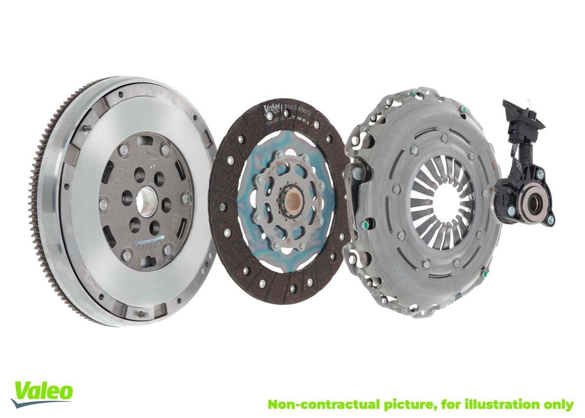 VALEO 837435 Clutch kit with dual-mass flywheel, with central slave cylinder, with screw set, with lock screw set, 240mm