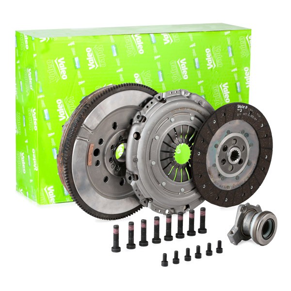 VALEO with dual-mass flywheel, with central slave cylinder, with screw set, with lock screw set, without sensor, 228mm Clutch replacement kit 837437 buy