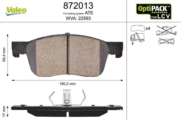 Opel VIVARO Set of brake pads 13777085 VALEO 872013 online buy