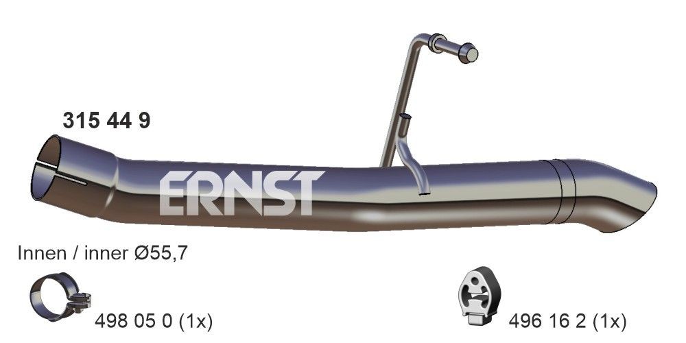 ERNST Exhaust Pipe 315449 Ford FOCUS 2010