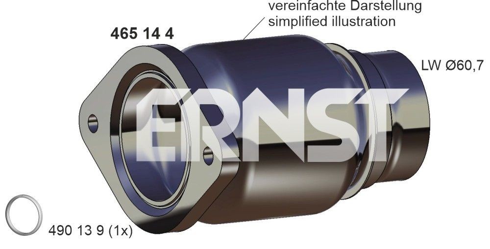 ERNST 465144 BMW 1 Series 2009 Exhaust pipes