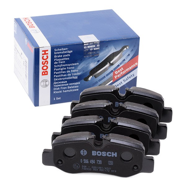 BOSCH Brake pad kit 0 986 494 739 suitable for MERCEDES-BENZ V-Class, VITO, MARCO POLO