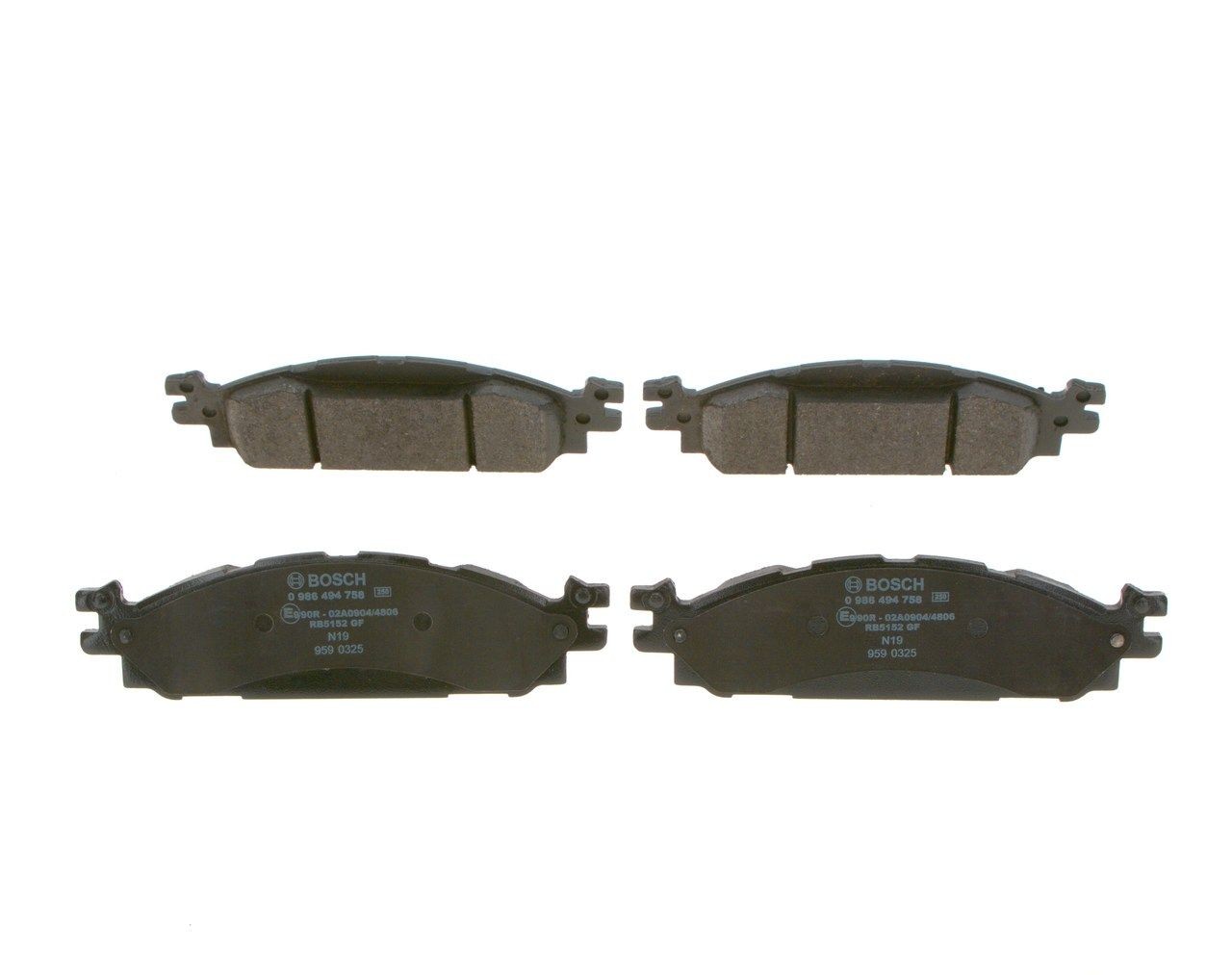 BOSCH Brake pad kit 0 986 494 758 for FORD USA Explorer Mk5 (U502)