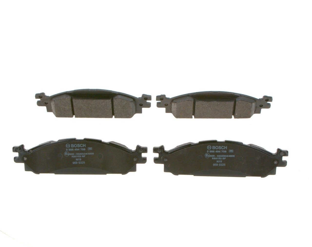 BOSCH 0986494758 Disc pads Low-Metallic, with anti-squeak plate