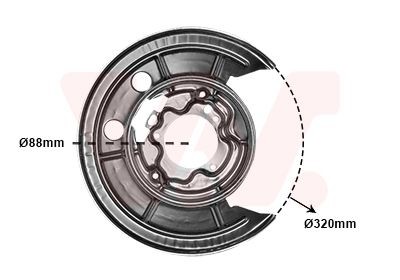 VAN WEZEL 1651374 Brake disc back plate FIAT Ducato III Platform / Chassis (250, 290) 2.3 D 180 Multijet 177 hp Diesel 2019 price