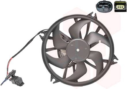VAN WEZEL 4060747 Fan, radiator Ø: 390 mm, without radiator fan shroud, with integrated relay, with electric motor