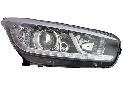 VAN WEZEL 8356966 Headlight Right, H7/H7/H7, Crystal clear, with daytime running light (LED), for right-hand traffic, with motor for headlamp levelling, Housing with black interior, PX26d