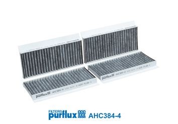 PURFLUX AHC384-4 Pollen filter Activated Carbon Filter, 220 mm x 97 mm x 22 mm