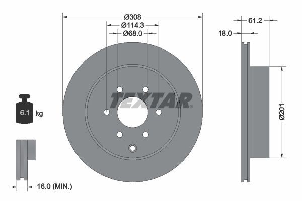 Mercedes-Benz X-Class Brake disc TEXTAR 92296403 cheap