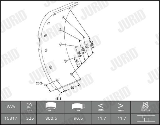 15817 JURID Brake Lining Kit, drum brake 1581701510 buy