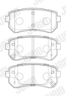 24320 JURID with acoustic wear warning Height 1: 41,4mm, Height: 41,4mm, Width: 93,2mm, Thickness 1: 15,6mm, Thickness: 16,1mm Brake pads 573757J buy