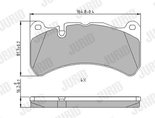 23955 JURID prepared for wear indicator, without accessories Height 1: 81,4mm, Height: 81,4mm, Width: 164,6mm, Thickness: 16mm Brake pads 573799J buy