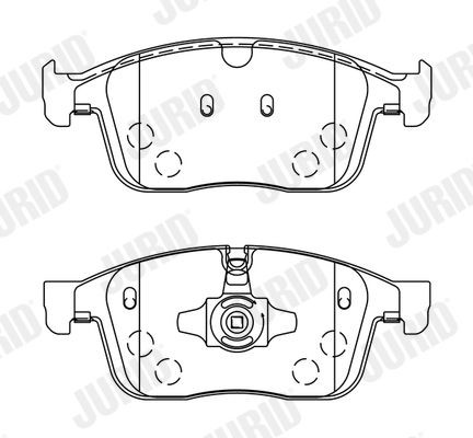 22368 JURID prepared for wear indicator, with piston clip, without accessories Height 1: 71,8mm, Height: 71,8mm, Width 1: 180,3mm, Width: 181,5mm, Thickness: 19mm Brake pads 573808J buy